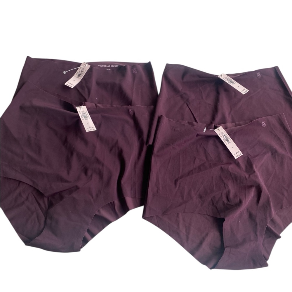 Victoria’s Secret S/P Brief/slip No Lines panties 4PC NWT’s Burgundy Underwear
